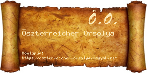 Öszterreicher Orsolya névjegykártya